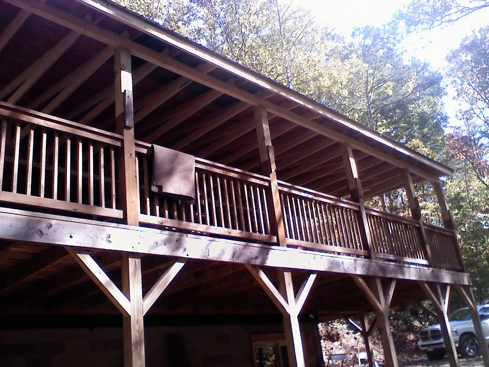 Timber framing under a new elevated porch and deck — Roof Leak Repair in Dobson by Roofing Brothers
